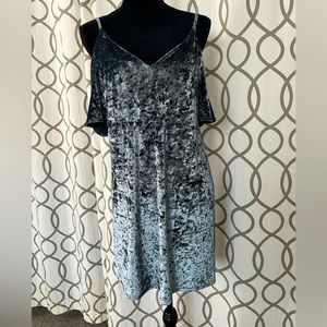 Smokey blue velvet dress